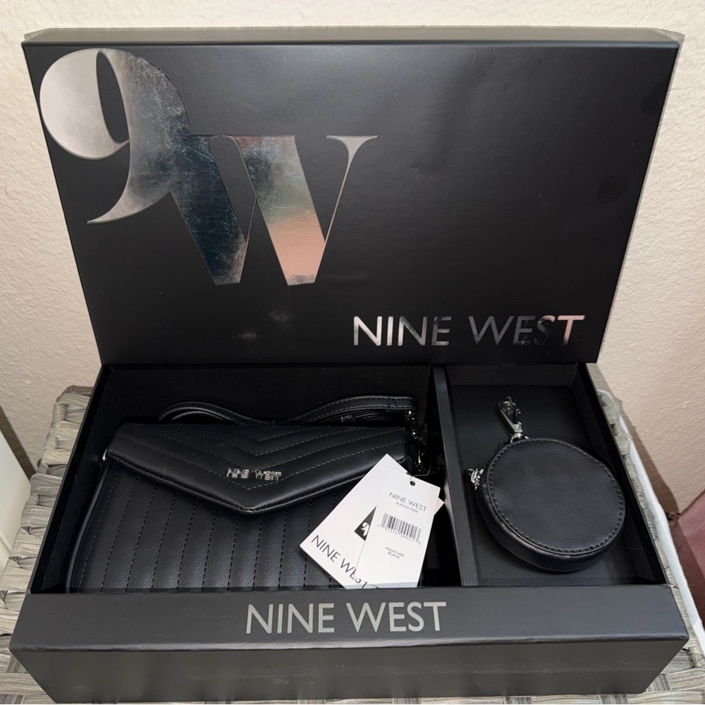 Nine West Sleigh Mini Quilted Crossbody Bag Set – Black – NWT - Picture 13 of 13